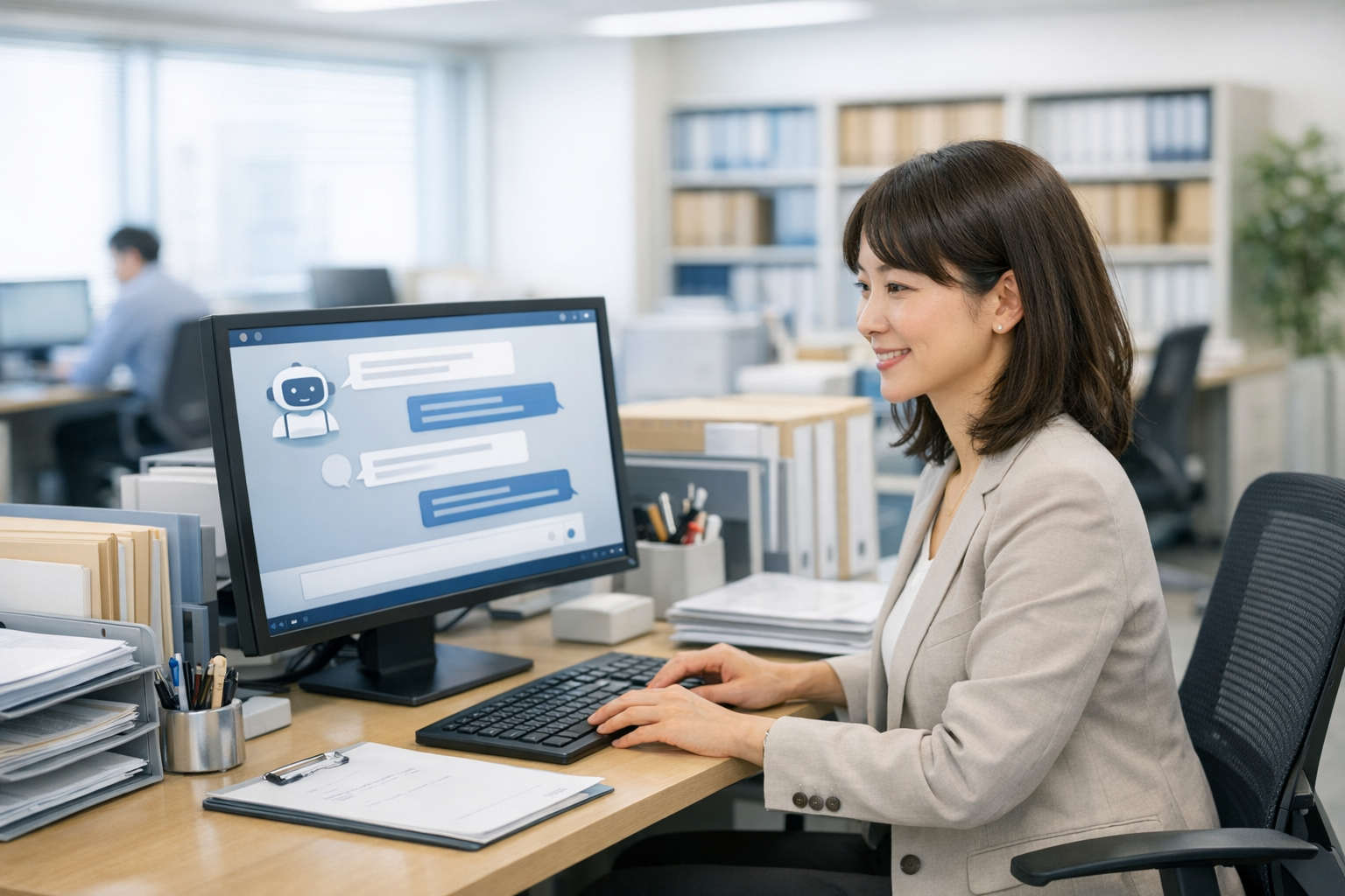 社内問い合わせをAIに任せると担当者の時間はどう変わるか